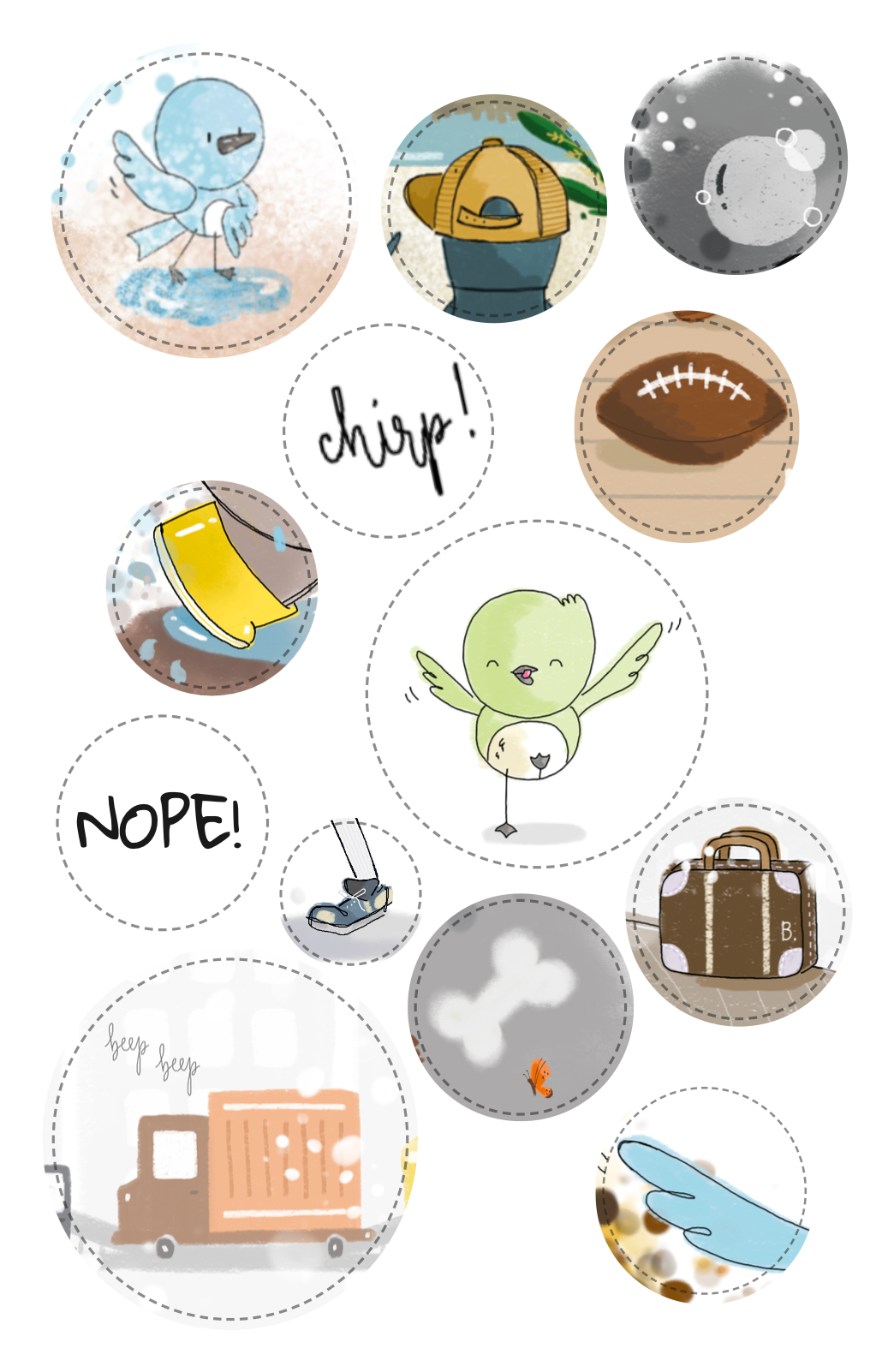 The Very Quiet Birdie Stickers